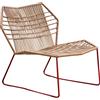 MOROSO poltrona con struttura verniciata TROPICALIA - TR0458-FINTO-CUOIO-BASE-ROSSA