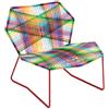 MOROSO poltrona con struttura verniciata TROPICALIA - TR0458-MELANGE-BASE-ROSSA