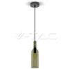 V-TAC PORTALAMPADA E14 PENDENTE VETRO BOTTIGLIA GRIGIO VT-7558-LED3775