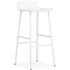 NORMANN COPENHAGEN sgabello FORM BARSTOOL H 75 cm basamento in acciaio verniciato - 602792