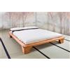 Vivere Zen Letto in legno massello artigianale - Kazan (Struttura colore naturale 180x200cm (est. 203x223))