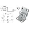 Cerniera inox mm 57 x 37 x 15 a sbalzo