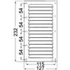 Presa d'aria rettangolare inox 232 x 127