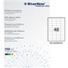 STARLINE Etichette adesive - in carta - permanenti - 52,5 x 25 mm - 48 et-fg - 100 fogli - bianco - Starline (unità vendita 1 pz.)