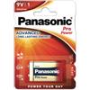 PANASONIC Pila Transistor - 9V - ProPower - 6R61 - Panasonic - blister 1 pezzo (unità vendita 1 pz.)
