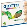GIOTTO Pastelli colorati Natura - diametro mina 4 mm - legno di cedro - colori assortiti - Giotto - astuccio 24 pezzi (unità vendita 1 pz.)