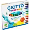 GIOTTO Pennarelli Turbomaxi - punta D5mm - colori assortiti - Giotto - astuccio 12 pezzi (unità vendita 1 pz.)