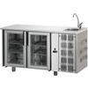Tecnodom Tavolo Refrigerato 2 Porte a Vetro GN 1/1 - Lavello Destro Vasca Singola