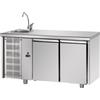 Tecnodom Tavolo Refrigerato 2 Porte GN 1/1 - Lavello Sinistro Vasca Singola