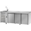 Tecnodom Tavolo Refrigerato 3 Porte GN 1/1 - Lavello Sinistro Vasca Singola