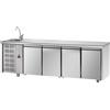 Tecnodom Tavolo Refrigerato 4 Porte GN 1/1 - Lavello Sinistro Vasca Singola