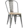 Ristosubito Sedia da interno impilabile TESR Struttura in metallo verniciato e vernice trasparente Seduta in legno Modello 1066-MC001TW Dim. cm L.36 P.36 H.85