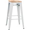 Ristosubito Sgabello impilabile da interno TESR Struttura in metallo verniciato Seduta in legno Modello 1082-BT503W Dim. cm L.30 P.30 H.76