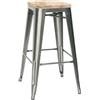 Ristosubito Sgabello impilabile da interno TESR Struttura in metallo verniciato e vernice trasparente Seduta in legno Modello 1067-MC012TW Dim. cm L.30 P.30 H.76