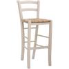Ristosubito Sgabello da interno TESR Struttura in legno Seduta impagliata Modello 1038-G04 Dim. cm L.40 P.37 H.102