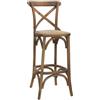 Ristosubito Sgabello da interno TESR Struttura in legno Seduta in rattan Modello 1321-HT37 Dim. cm L.41 P.36.5 H.113