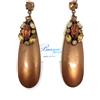 Bianco bijoux ORECCHINO A PERNO LUMINOSO CON PENDENTE A GOCCIA BRONZO ART. BIASOR047