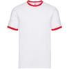 FRUIT OF THE LOOM T-shirt ringer uomo Bianco con profili rossi