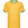 FRUIT OF THE LOOM T-shirt ringer uomo gialla profilo verde mela