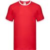 FRUIT OF THE LOOM T-shirt ringer uomo Rossa profilo Bianco