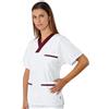 ISACCO Casacca collo a v Bianca/bordeaux ISACCO 045203