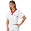 ISACCO Casacca collo a v Bianca/rosso ISACCO 045207
