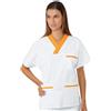 ISACCO Casacca collo a v Bianca/albicocca ISACCO 045213
