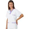 ISACCO Casacca collo a v Bianca/lilla ISACCO 045227