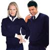 ISACCO Maglia collo a v blu lana ISACCO 130102