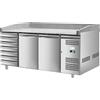 Forcold Banco Refrigerato per Pizzeria con Piano in Granito - N° 2 Porta + Cassettiera - Capacità lt 390