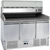 Forcold Banco Pizzeria Statico S903PZ-FC Inox AISI 201 - 3 Porte e Piano in Granito - Capacità Lt 368
