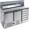 Forcold Banco Pizzeria Statico S903PZ-FC in Acciaio AISI 201 - 3 Porte e Cassettiera - Capacità Lt 257