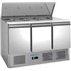 Forcold Saladette per Insalate e Ingredienti - N° 3 Ante con Coperchio Telescopico - Capacità N° 4 Bacinelle GN1/1