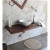 Mensola piano d'appoggio porta lavabo in legno massello,misura cm.120, per bagno