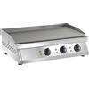 Amitek Fry top elettrico da banco Modello FT3L Piano di cottura liscio 3 zone di cottura Potenza 9000 W