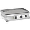 Amitek Fry top elettrico da banco Modello FT3M Piano di cottura liscio e rigato 3 zone di cottura Potenza 9000 W