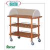 Carrello per Dolci e Formaggi in legno con cupola in plexiglass, colore NOCE, dim.mm.1100x550x1140h
