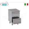 Cassettiera in acciaio inox AISI 304 con 2 cassetti su guide, Linea 600 700