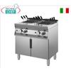 TECHNOCHEF - CUOCIPASTA a GAS su MOBILE, linea 900, 2 VASCHE INDIPENDENTI da lt.40+40