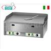 FIMAR - Fry Top a Gas Professionale da Banco, Piastra 1 2 Rigata 1 2 Liscia,Mod.FRY2LM