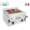 GRIGLIA PIETRA LAVICA a GAS da BANCO, 2 MODULI A COMANDO INDIPENDENTE con ZONA COTTURA da mm 695x535