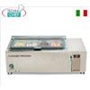 VETRINA ESPOSITIVA in ACCIAIO INOX per GELATO, completa di COPERCHIO in vetro temprato