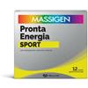 Massigen Sport - Pronta Energia Integratore con Maltodestrine Vitamine e Minerali Gusto Arancia Rossa, 12 Bustine