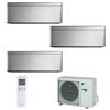 Daikin Climatizzatore Daikin Trial Split STYLISH Silver inverter R 32 bluevolution 9000+9000+12000 con 3MXM68M 9+9+12