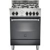Ⓜ️🔵🔵🔵 LA GERMANIA AMN664ENET - Cucina 4 fuochi gas, forno elettrico multifunzione, 60x60 cm, nera, serie Americana, Classe A