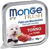 Monge Fresh Patè e Bocconcini per Cane in Vaschetta da 100 gr Gusto Tonno