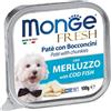 Monge Fresh Patè e Bocconcini per Cane in Vaschetta da 100 gr Gusto Merluzzo