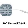 I-TECH Scatola di 25 buste con 4 ELETTRODI ADESIVI PREGELLATI a cavetto attacco femmina 2 mm - dim 48x48 mm