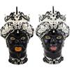 VERUS Teste di moro Siciliane in ceramica Caltagirone Verus Donna-Uomo Nera cm 45