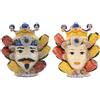 CERAMICHE CALTAGIRONE Teste di moro Siciliane in Ceramica Caltagirone Donna-Uomo Fichi Cm25